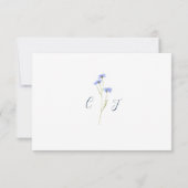 Elegant Wildflower Blue Wedding Reactie RSVP Kaartje (Achterkant)