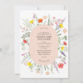 Elegant Wildflower Blush Lijst Afstuderen uitnodig Kaart (Voorkant)