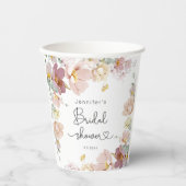 Elegant Wildflower blush roze vrijgezellenfeest Papieren Bekers (Voorkant)