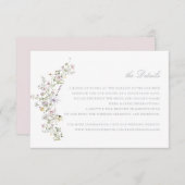 Elegant Wildflower Blush Weddenschap Details invoe Kaart (Voorkant / Achterkant)
