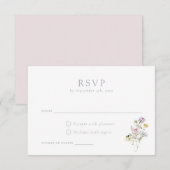 Elegant Wildflower Blush Wedding RSVP Kaart (Voorkant / Achterkant)