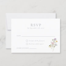 Elegant Wildflower Blush Wedding RSVP Kaart