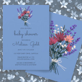 Elegant Wildflower Boeket BABY SHOWER CUSTOM Luxe Kaart