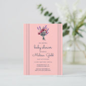 Elegant Wildflower Boeket BABY SHOWER CUSTOM Uitnodiging Briefkaart (Staand voorkant)