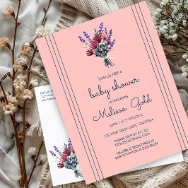 Elegant Wildflower Boeket BABY SHOWER CUSTOM Uitnodiging Briefkaart
