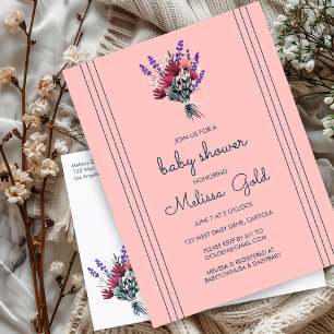 Elegant Wildflower Boeket BABY SHOWER CUSTOM Uitnodiging Briefkaart