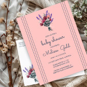Elegant Wildflower Boeket BABY SHOWER CUSTOM Uitnodiging Briefkaart
