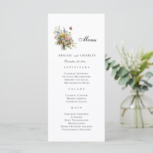Elegant Wildflower Boeket Menu (Staand voorkant)