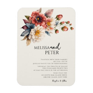 Elegant Wildflower Boeket Rustiek Boho Bruiloft Magneet