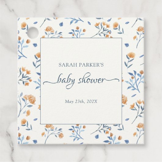 Elegant Wildflower Boho Baby shower Bedankjes Labels (Voorkant)