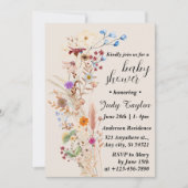 Elegant Wildflower Boho Baby shower Kaart (Voorkant)