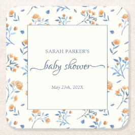 Elegant Wildflower Boho Baby shower Kartonnen Onderzetters