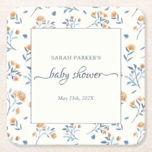 Elegant Wildflower Boho Baby shower Kartonnen Onderzetters
