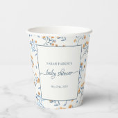 Elegant Wildflower Boho Baby shower Papieren Bekers (Achterkant)