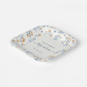 Elegant Wildflower Boho Baby shower Papieren Bordje (Gebogen)