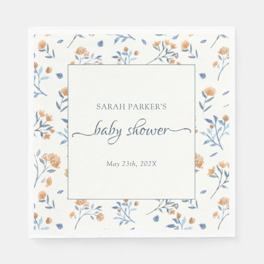 Elegant Wildflower Boho Baby shower Servet (Voorkant)