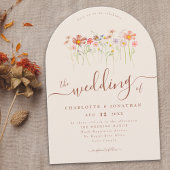 Elegant Wildflower Boho Beige Terracotta Wedding Kaart