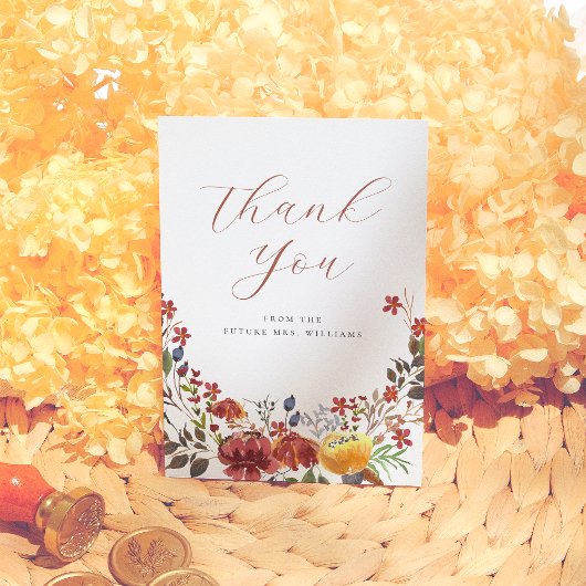 Elegant Wildflower Boho Bloemen Vrijgezellenfeest Bedankkaart