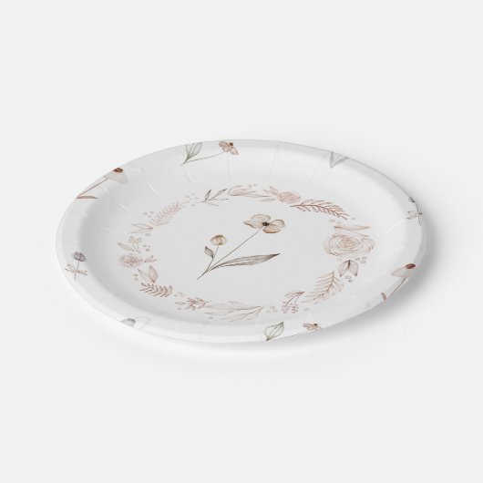 Elegant Wildflower Boho Floral Garden Plate Papieren Bordje (Gekanteld)