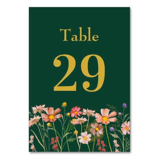 Elegant Wildflower Boho Floral Green Gold Wedding Kaart (Voorkant)