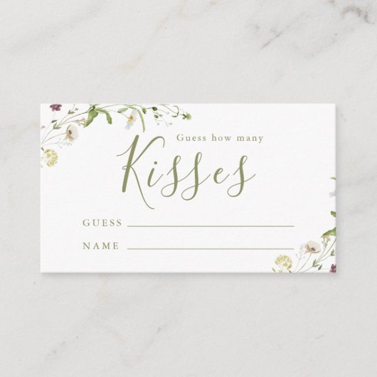 Elegant Wildflower boho schat hoeveel kissenspel Informatiekaartje (Voorkant)