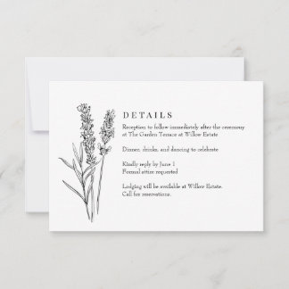 Elegant Wildflower Boho Wedding RSVP Card Kaartje