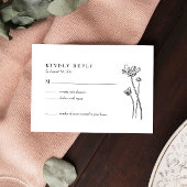 Elegant Wildflower Boho Wedding RSVP Kaart