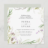 Elegant Wildflower Botanical Weddenschap Kaart (Voorkant / Achterkant)