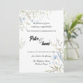 Elegant Wildflower Botanical Weddenschap Kaart (Staand voorkant)