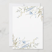 Elegant Wildflower Botanical Weddenschap Kaart (Achterkant)