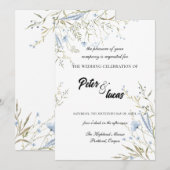 Elegant Wildflower Botanical Weddenschap Kaart (Voorkant / Achterkant)