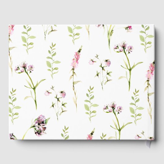 Elegant Wildflower Botanical Wedding Gastenboek (Achterkant)