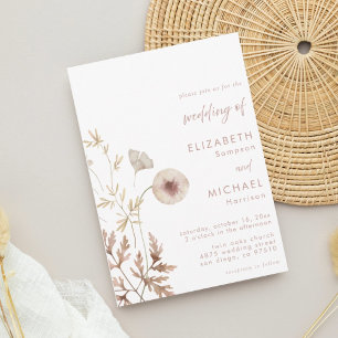 Elegant Wildflower Botanical Wedding Kaart