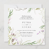 Elegant Wildflower Botanical Wedding Kaart (Voorkant)