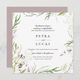 Elegant Wildflower Botanical Wedding Kaart