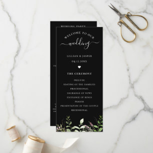 Elegant Wildflower Botanical Wedding Programme Programmakaart