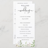 Elegant Wildflower Botanical Wedding Programme Programmakaart (Voorkant / Achterkant)