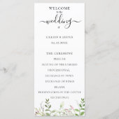 Elegant Wildflower Botanical Wedding Programme Programmakaart (Voorkant)