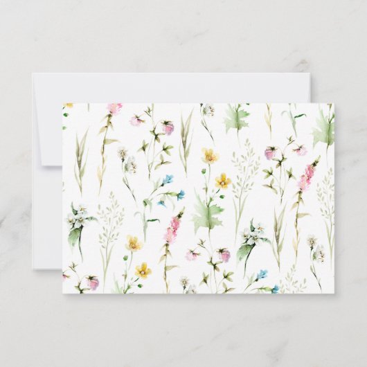 Elegant Wildflower Botanische foto slaat de datum Aankondiging (Achterkant)