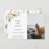 Elegant Wildflower Botanische foto slaat de datum  Aankondiging (Voorkant / Achterkant)