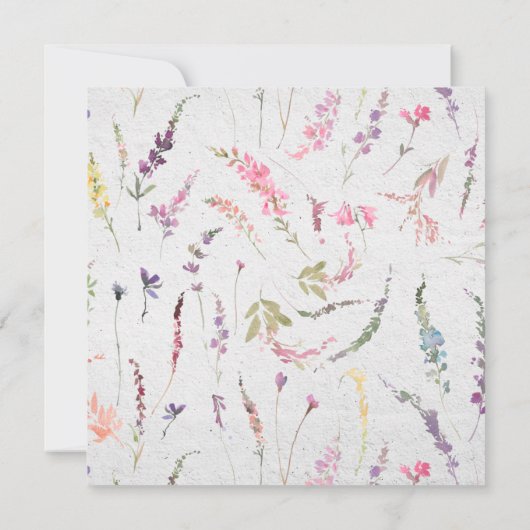 Elegant Wildflower Bridal Script Showby Mail Kaart (Achterkant)