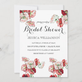 Elegant Wildflower Bridal Shower Invitation Kaart