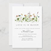 Elegant Wildflower Bridal Shower Invitation Kaart (Voorkant)