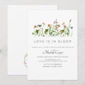 Elegant Wildflower Bridal Shower Invitation Kaart (Voorkant / Achterkant)