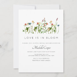 Elegant Wildflower Bridal Shower Invitation Kaart