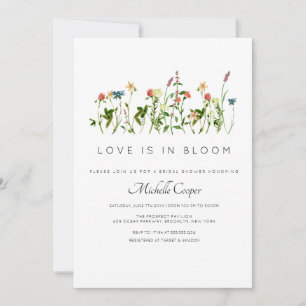 Elegant Wildflower Bridal Shower Invitation Kaart