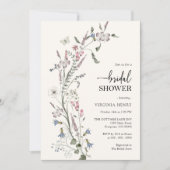 Elegant Wildflower Bridal Shower Invitation Kaart (Voorkant)