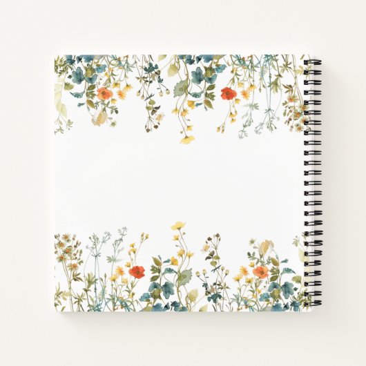 Elegant Wildflower bruiloft gastenboek Notitieboek (Achterkant)