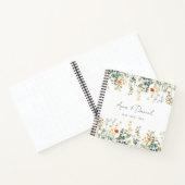Elegant Wildflower bruiloft gastenboek Notitieboek (Binnen)