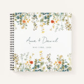 Elegant Wildflower bruiloft gastenboek Notitieboek (Voorkant)